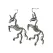 Unicorn Skeleton Earrings