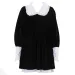 Velvet Collar Mini Black Dress