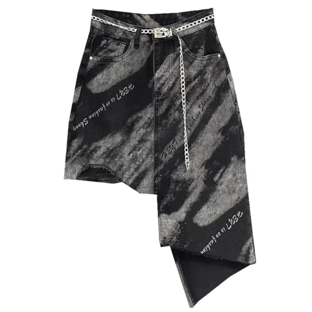 Grunge Aesthetic Asymmetric Skirt