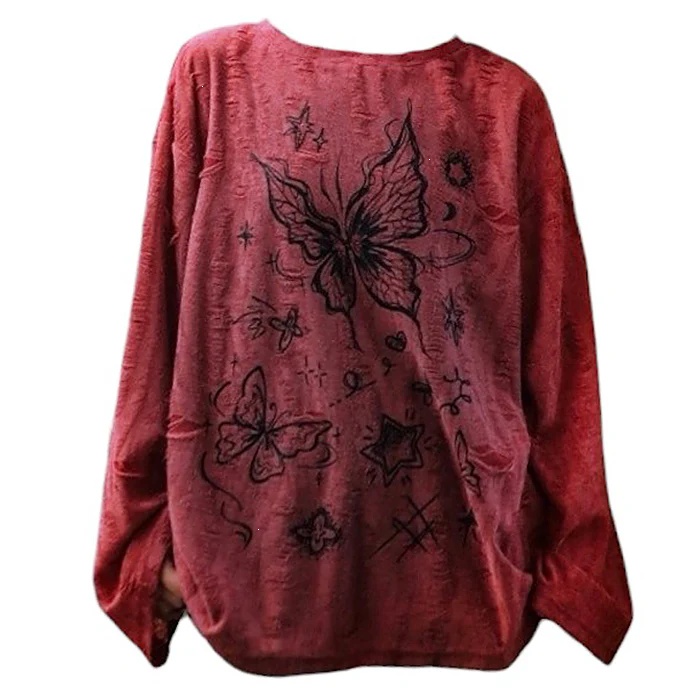 Fairycore Aesthetic Butterfly Print Top