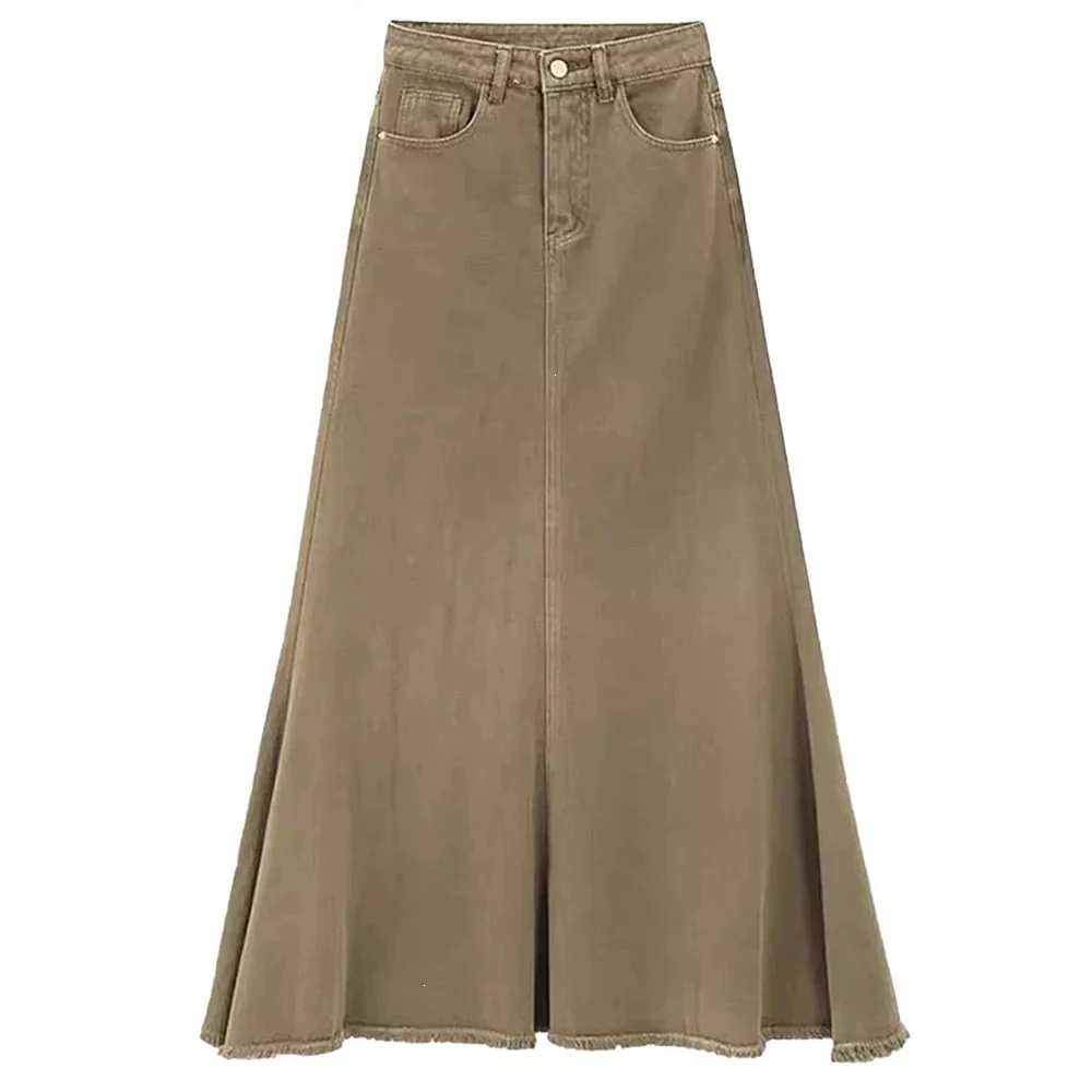 Fairy Grunge Denim Maxi Skirt