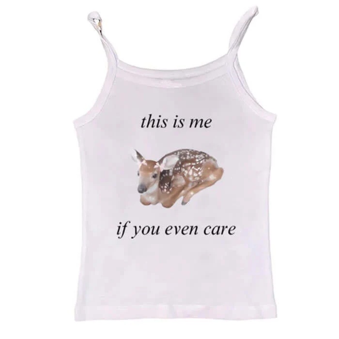 Fawn Print Cute Tank Top