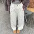 Vintage Aesthetic Floral Print Cord Pants