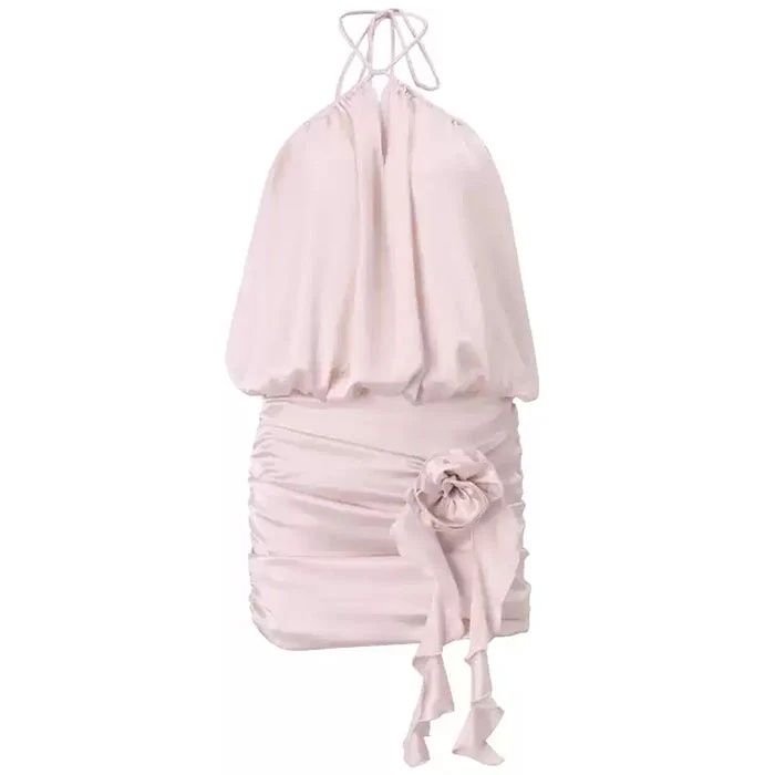 Pure Blushin Ruched Mini Dress