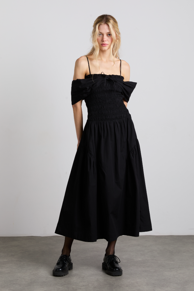 esmerelda midi multi-way dress - black
