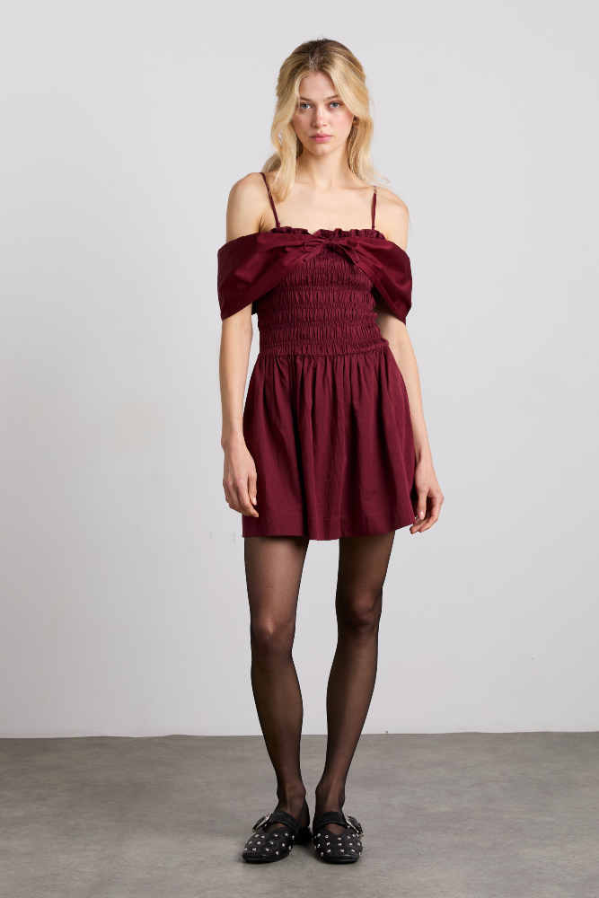 esmerelda mini multi-way dress - burgundy