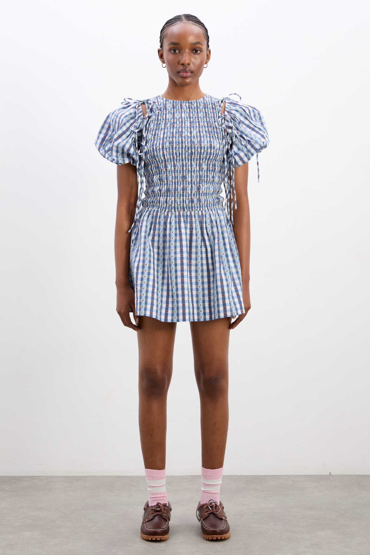 becca mini dress - blue margot gingham