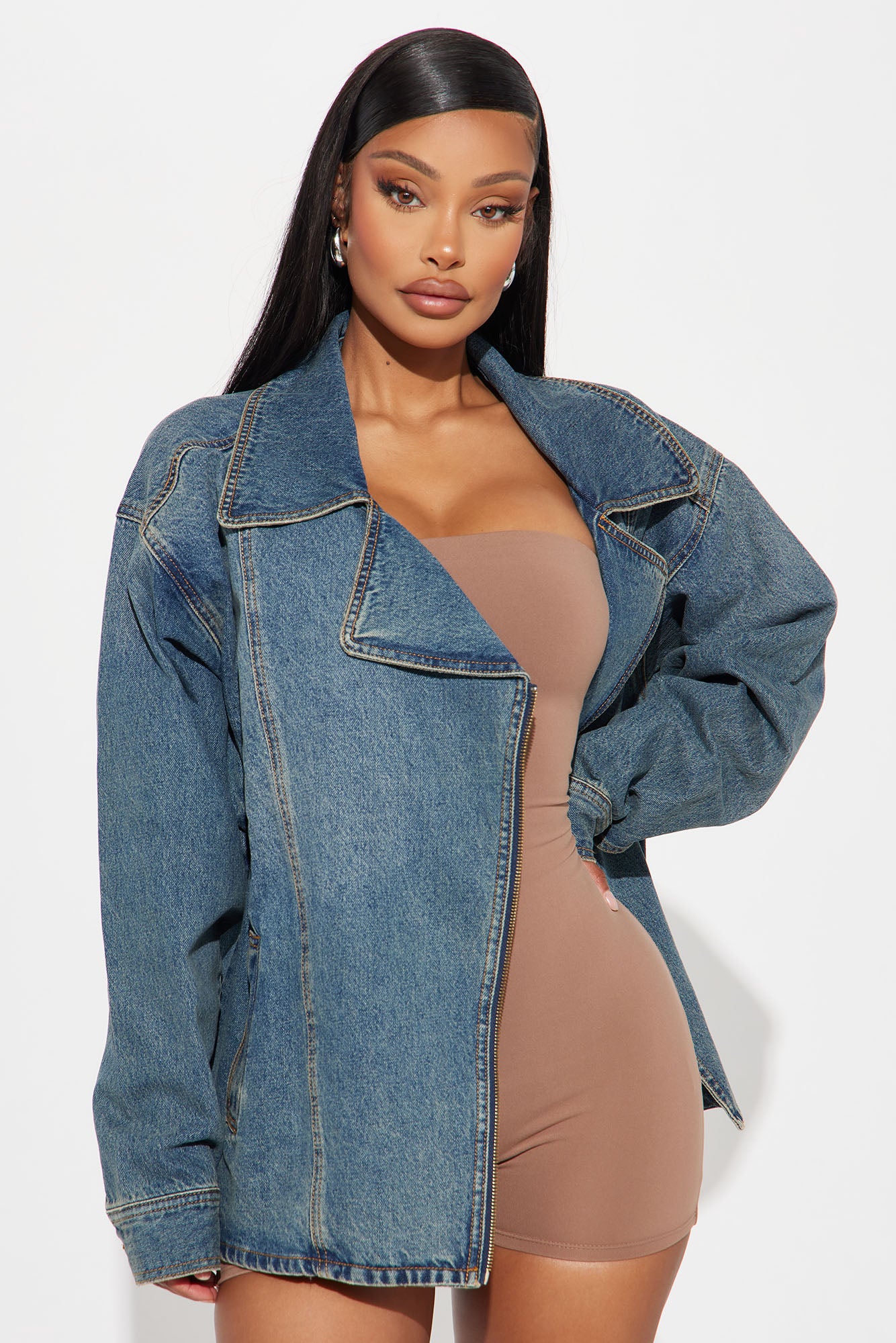If You Wanna Denim Moto Jacket